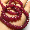 15 inches - Neckless - Natural High Quality - RUBY - Smooth Rondell Beads - size 3 - 7 mm Approx